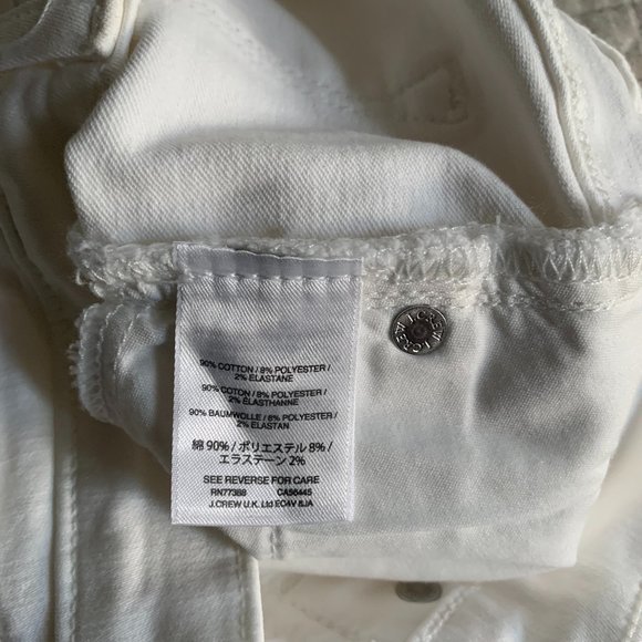 NWT, J. Crew 9" High Rise Toothpick White Jeans w/ Perfecting Pockets, sz 27Tall - Picture 7 of 8